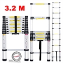 Firstsing 3.2M Aluminum Alloy Engineering Ladder Portable Foldable Extendable Ladder for 11 Steps の画像