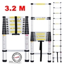 Firstsing 3.2M Aluminum Alloy Engineering Ladder Portable Foldable Extendable Ladder for 11 Steps