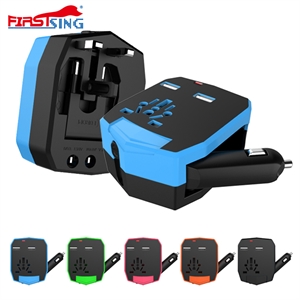 Image de Firstsing Universal  Adapter 2.5A Dual USB Output Travel Adaptor with Car Charger 