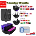 Firstsing Universal Plug Adapter 2 Usb Port World Travel  Power Charger Adaptor With Au Us Uk Eu Converter Plug 3000Mah Power Bank Adapter