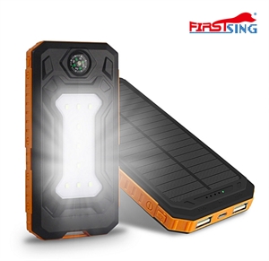 Image de Firstsing DIY Waterproof  10000mAh Power Bank 2 USB Solar Charger Case With LED 10000mAh Li-Polymer