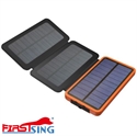 Firstsing 3 Panel Folding Solar Charger and Power Bank with Dual USB Outputs 10000mAh Battery