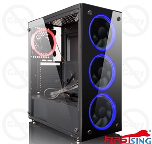 Image de Firstsing USB 3.0 Tempered Glass Side Transparent Gaming Computer ATX Case