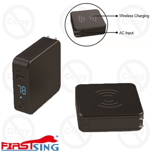 Изображение Firstsing 6000mAh USB-C PD AC Adapter 10W Qi Wireless Charger Fast Charging Pad