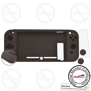 Firstsing Screen Protector Console Joy-Con Case and Silicone Thumb Stick Cap for Nintendo Switch の画像