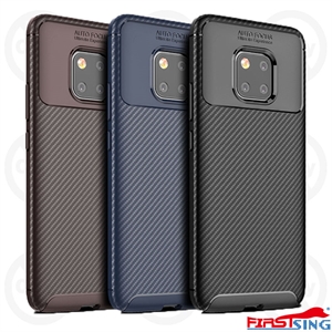 Firstsing Luxury Carbon Fiber Protecitve Phone Cover for Huawei Mate 20 Slim Soft TPU Back Case