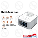 Picture of Firstsing Bedside Mini Bluetooth Speaker Stereo FM Radio Alarm Clock With USB Port Charging for phone tablet
