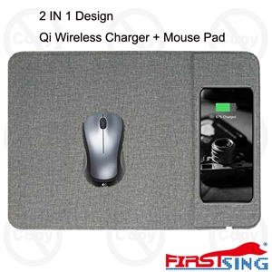 Image de Firstsing 10W Qi Wireless Mobile Phone Fast Charging Mouse Pad Desktop Charger