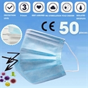 Изображение 50 шт/упаковка Профессиональная 3-слойная одноразовая Защитная маска для рта для лица защита от пыли дышащая маска для рта в коробке