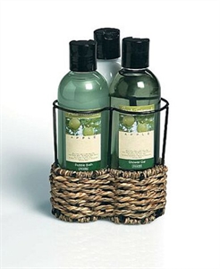 Picture of Luxurious delightfully scented bubble bath gift set with wire caddy