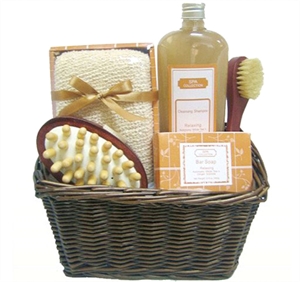 Изображение Natural Chocolate Fragrance Bubble Bath Gift Set in Basket with Shower Gel 350ml