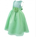 Изображение Flower Girl Sequin Dress Birthday Wedding Pageant Party Prom Long Ball Gown