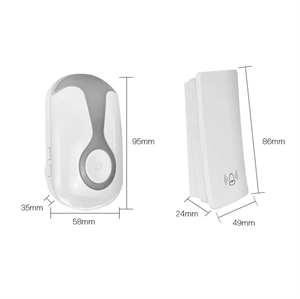 Image de Self-powered Waterproof 433 MHz WirelessDoorbell Night Light Wireless Door Bell Receiver Transmitter with 38 Ringtone