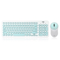 BlueNEXT Wireless Keyboard and Mouse Combo,with Waterproof Dot Keyboard and Mute Mouse,2.4 GHz Wireless Transmission for Windows Desktop Computer Laptop PC(A-cyan) の画像