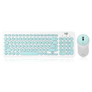 Изображение BlueNEXT Wireless Keyboard and Mouse Combo,with Waterproof Dot Keyboard and Mute Mouse,2.4 GHz Wireless Transmission for Windows Desktop Computer Laptop PC(A-cyan)