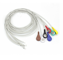 Picture of 4.0 Electrode Buckle Lead Wire ECG Connection Wire Monitor Shielded Wire Button Type Physical Therapy Wire