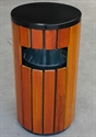 Image de Outdoor Steel and Wood Garbage Bin/Dust Bin