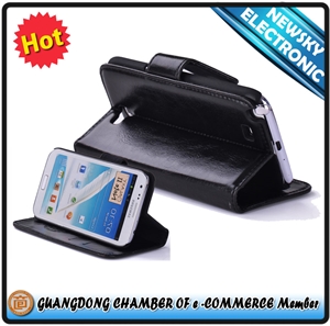 Изображение For Samsung Note 2 N7100 black leather case