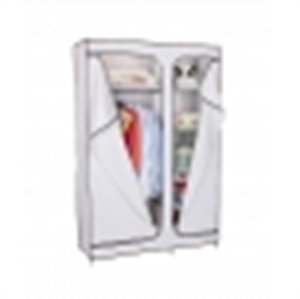 Picture of Ikea Assembly White And Black Canvas Wardrobe Closet