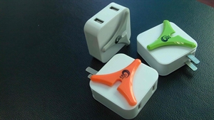 Picture of colourful dual usb charger