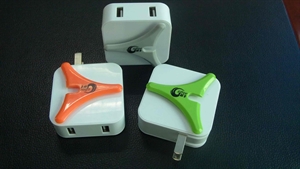 Picture of colourful dual usb charger
