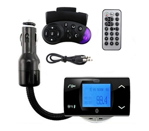 Изображение Car Kit Bluetooth Steering Wheel FM Modulator Transmitter MP3 Player USB SD MMC