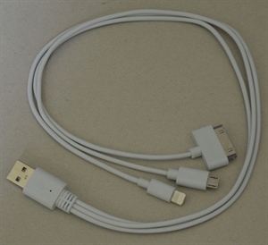 Picture of 3 in 1 Universal Charging Cable for Samsung iPhone iPad USB To Lightning 30 Pin Micro USB