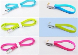 Изображение FS09255 1m noodles flat line USB Data Charge Cable for iPhone 4 4S 3GS iPod Touch