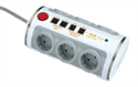 Image de 6 Way Socket Extension Power Strip with children protection 2 USB Ports