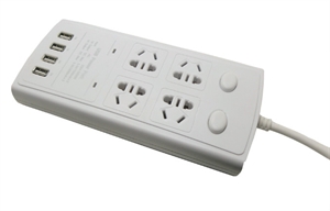 Image de Protector Power Strip Socket with 4 USB Charging Ports