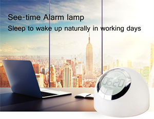 Image de Silent Digital Date Snooze Alarm Clock Smart Night Light
