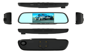 1080P HD car camera car driving video recorder rear view mirror の画像