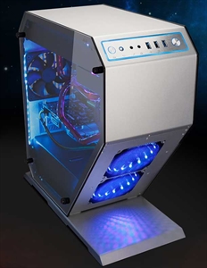 Picture of Aluminum 7 Color LED RGB adjustable Tempered Glass Computer Case