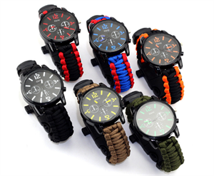 Image de Outdoor Survival Flint Compass Multifunction Watches 3ATM30 Meters Waterproof Sports Watch