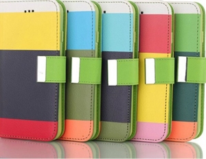 New Flip Case Cover  rainbow cence Slim Hard PU  Leather Folio Wallet Stand  For Apple iPhone 6