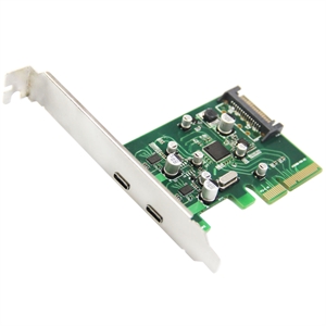PCI express 2 ports USB 3.1 Type-C card PCI-E 4X TO 10Gbps USB-C Type C Adapter の画像