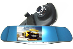 Picture of HD 1080P dual and very wide angle lens driving recorder with Gravity crash lock support  parking support monitoring    motion detection  reverse image function 