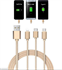 3 in 1 Sync Data Charger Cable for iPhone 6/ 6s Gold の画像