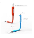 Led USB Micro USB Data Sync charger cable lighting cable for android phones の画像