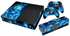 Image de Blue Skull Oil Painted Designer Skin Vinyl sticker for  PS4 console and  controller 