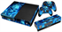 Изображение Blue Skull Oil Painted Designer Skin Vinyl sticker for  PS4 console and  controller 