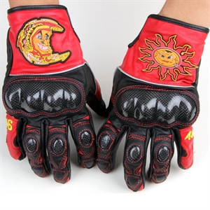 Hot sale leather Rossi 46 gloves with carbon fiber shell