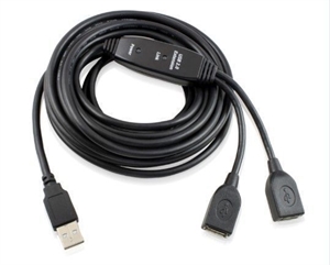 Picture of 2 ports USB2.0 Active Extension Cable 5M