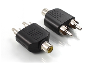 Image de 2RCA Male to 1 RCA Female adapter