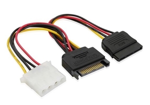 Picture of SATA 15pin Male to 4pin Molex + 15P female