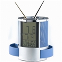 desktop pen holder clock