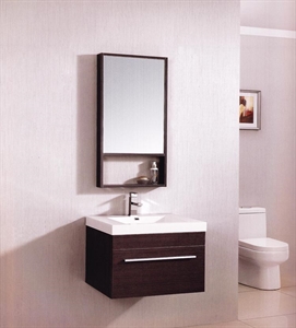 Freestanding modern cheap oak country bathroom cabinet FL001 の画像