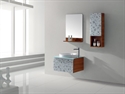 LANBOR Latest popular hanging glass door wood bathroom cabinetry furniture set with sink and mirror storage wooden shelf FS069
