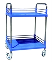 Two Layers ABS Steel-Plastic Medical Trolleys With Four Castors   2 Brake