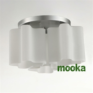 Image de Artemide Logico Quadruple Nest ceniling Lamp  (Round 3 Glass Chimney )